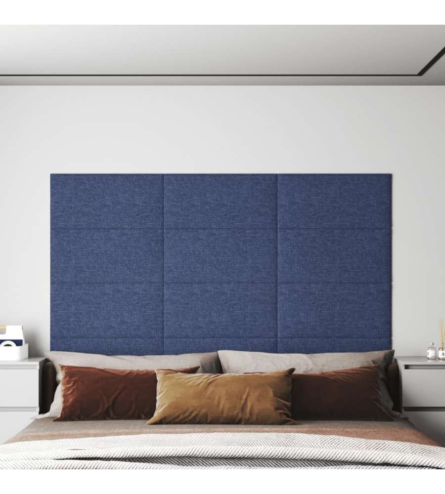 Pannelli Murali 12 pz Blu 60x30 cm in Tessuto 2,16 mq