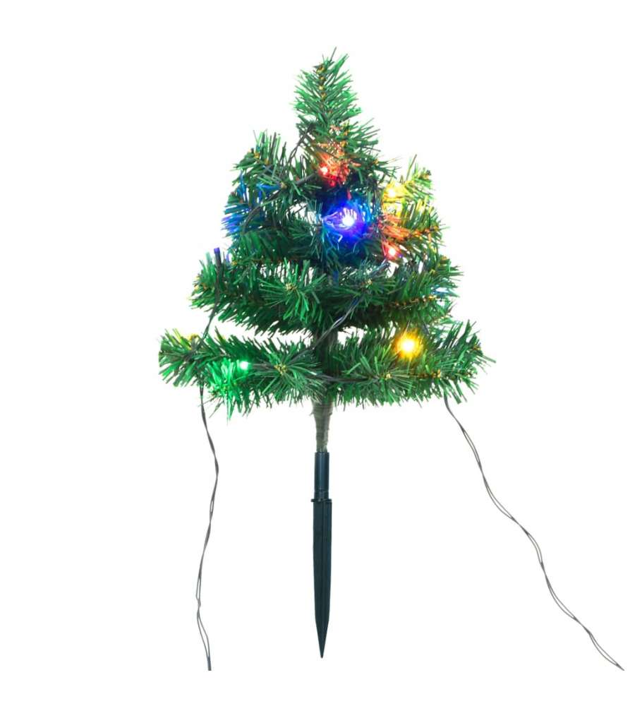 Sentiero Alberi di Natale 6 pz con LED Multicolore 45 cm PVC