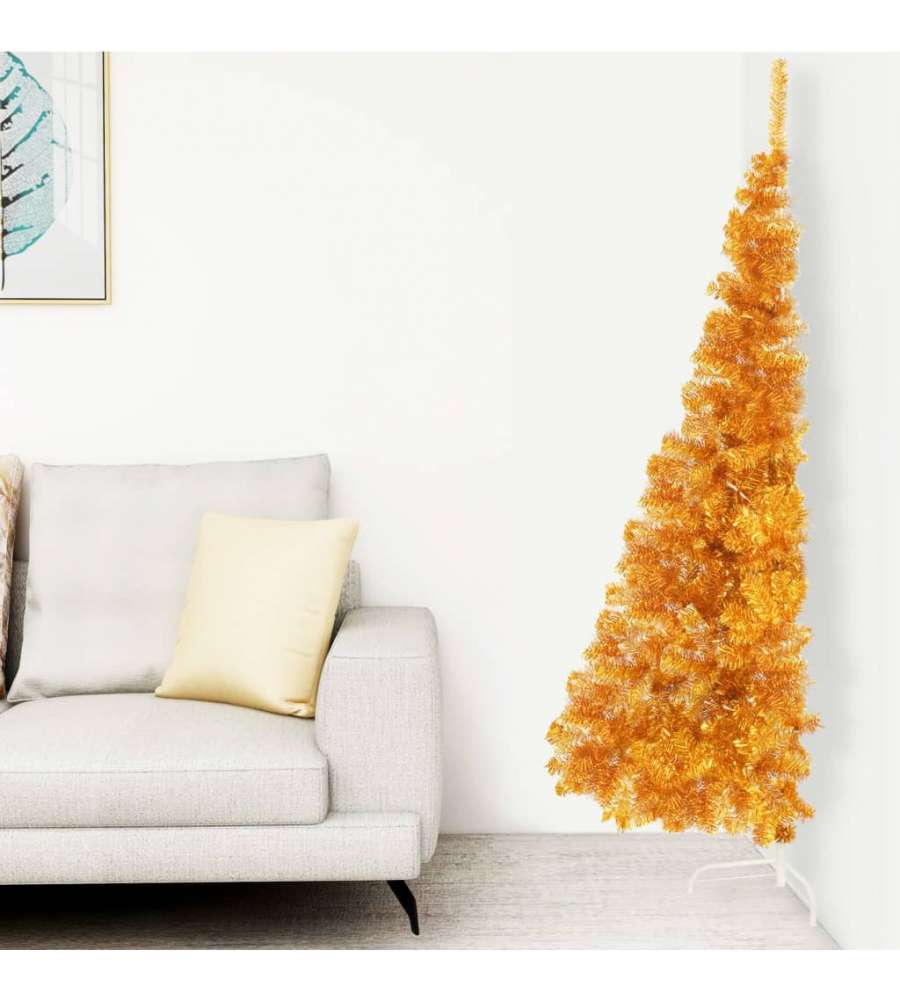 Albero di Natale Artificiale a Met con Supporto Oro 180 cm PVC