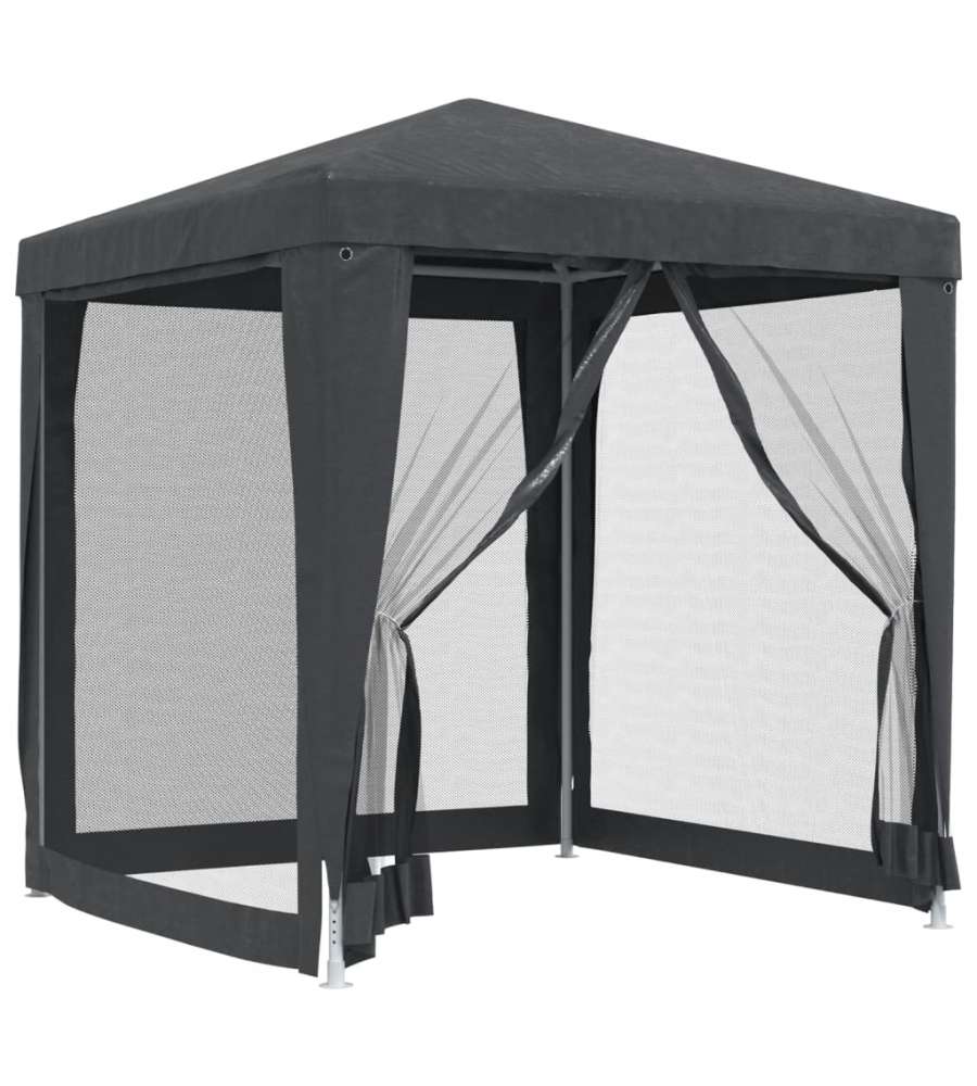 Tenda per Feste 4 Pareti Laterali in Rete Antracite 2x2 m HDPE