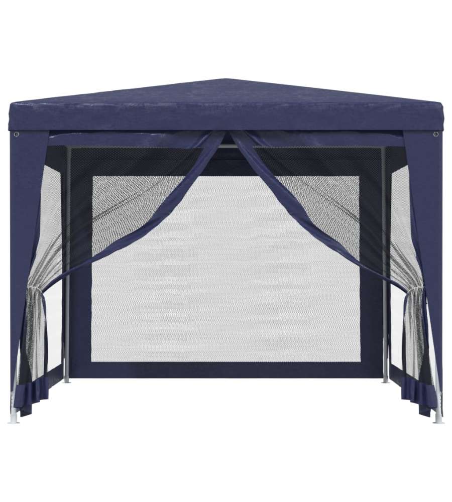 Tenda per Feste con 4 Pareti Laterali in Rete Blu 3x3 m HDPE