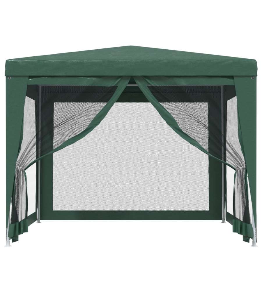 Tenda per Feste con 4 Pareti Laterali in Rete Verde 3x3 m HDPE