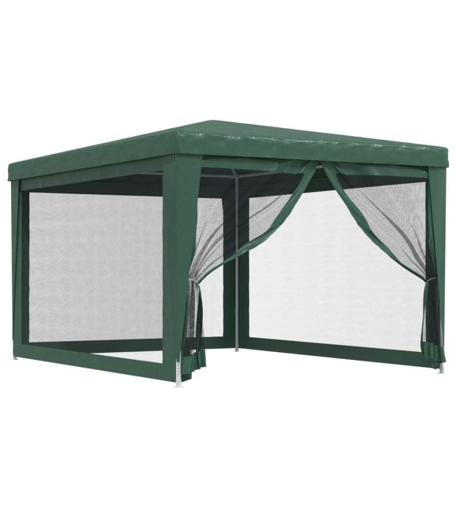 Tenda per Feste con 4 Pareti Laterali in Rete Verde 3x4 m HDPE