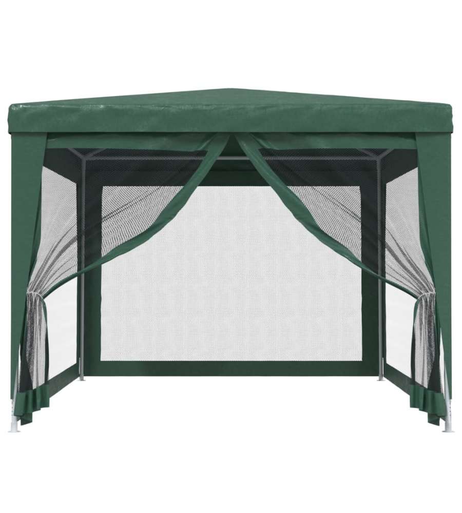 Tenda per Feste con 4 Pareti Laterali in Rete Verde 3x4 m HDPE