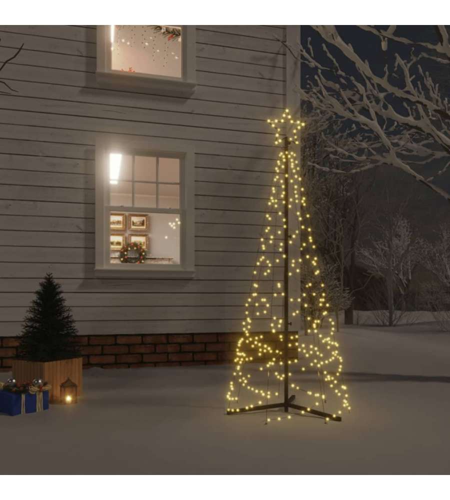 Albero di Natale a Cono Bianco Caldo 200 LED 70x180 cm