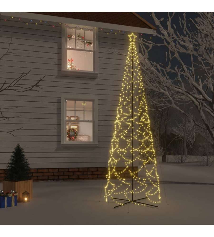 Albero di Natale a Cono Bianco Caldo 1400 LED 160x500 cm