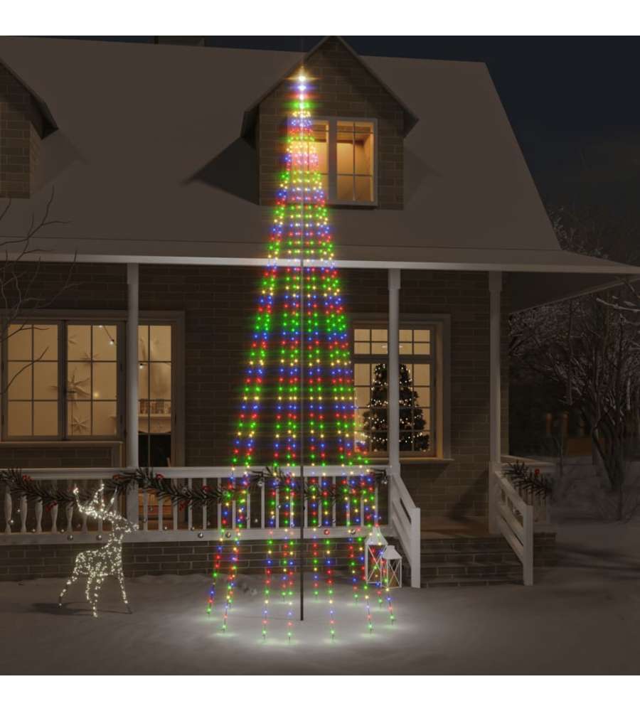 Albero di Natale Pennone Colorato 732 LED 500 cm