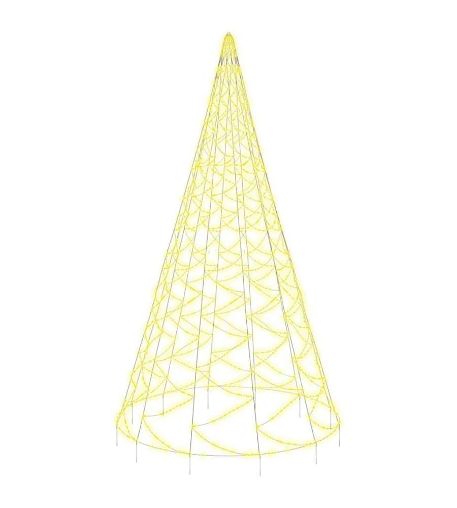Albero di Natale Pennone Bianco Caldo 1400 LED 500 cm
