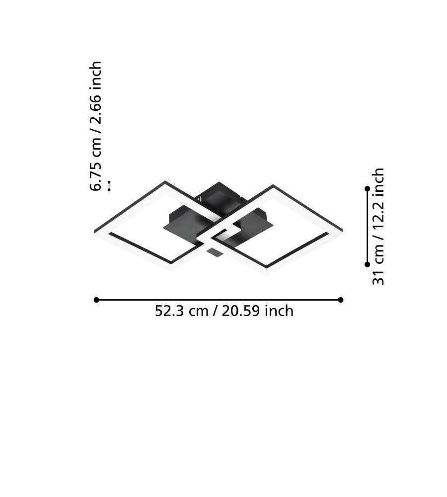 Plafoniera Led PARANDAY-Z 3000-6500K 2500Lm Nera/Bianca