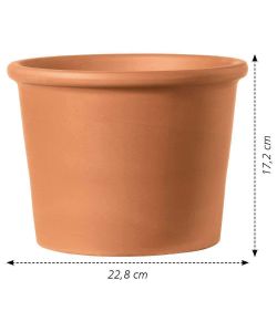 Deroma Vaso Terracotta Cilindro Bordato - Cotto - 23 cm