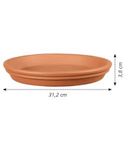Deroma Sottovaso Terracotta Idrorepellente Cotto 31 cm Rotondo