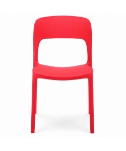 Sedia Vanity rossa in plastica 45x56x84 cm per interni elegante e leggera
