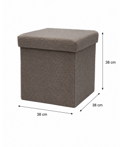 Domo Mea Pouf pieghevole Teddy Beige 38x38 cm con vano contenitore