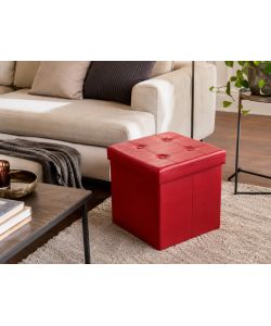Domo Mea Pouf Pieghevole Contenitore Rosso - 38x38x38 cm