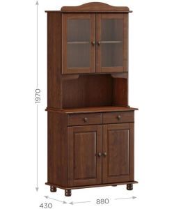 Credenza in Pino Massiccio 4 Ante e 2 Cassetti con Vetrine - Imbuya Domo Mea