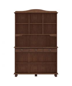 Domo Mea Credenza in Pino Massiccio Scuro - 5 Ante e 3 Cassetti 1,97 m