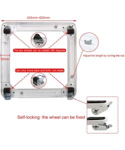 Carrellino da Trasporto Regolabile Bianco 435-630mm - Capacità 100kg
