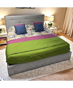 Domo Mea Letto Matrimoniale Light Grey Vellutato - 160x202 cm