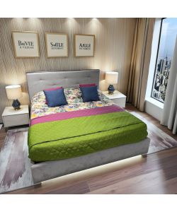 Domo Mea Letto Matrimoniale Light Grey Vellutato - 160x202 cm