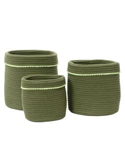 Cesta verde con pompon piccola