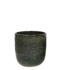 Collin Vaso Terracotta Cilindrico Nero 33xH33 cm Design Moderno