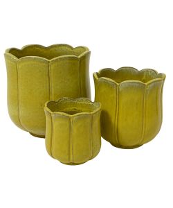 Vaso Blossom per piante Giallo Terracotta Cilindrico �24 cm H25 cm