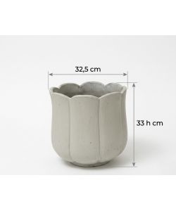 Vaso Blossom per Piante Cilindrico Bianco Terracotta �32,5 cm