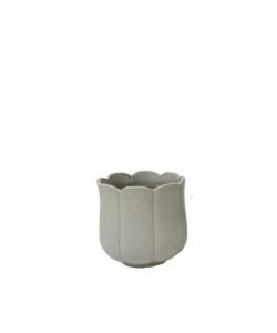 Vaso Blossom per Piante Cilindrico Bianco 24x25 cm Terracotta Smaltata