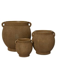 Vaso Jacob per Piante Rotondo Marrone �33 cm in Fibra Clay 32 cm