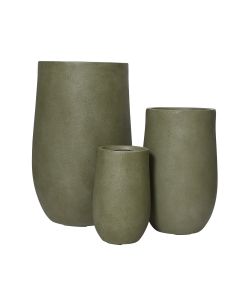 Tyler Vaso per Piante Rotondo Verde �48 cm Fibra Clay Effetto Grezzo