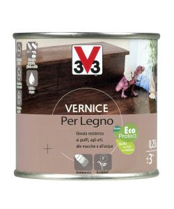 V33 Vernice per Legno Mogano Brillante 250 ml - Protezione Mobili Interni