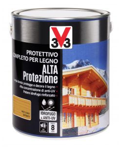 V33 Protettivo Legno Alta Protezione Noce Chiaro 2,5 l - Vernice Esterno