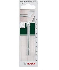 Bosch Punta Vetro e Piastrelle 6x76mm Metallo Duro Grigia per Trapano