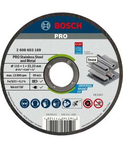 Bosch Disco di Taglio per Acciaio Inox - 115mm