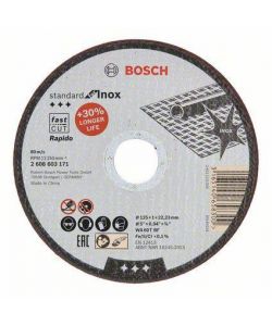 Disco di taglio dritto 125 mm 1 pz Acciaio Acciaio inox Bosch Accessories WA 60 T BF 2608603171