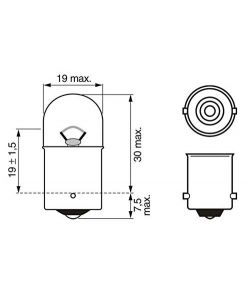Bosch Lampadine Alogene R10W Pure Light 12V 10W - Confezione 2 Pezzi