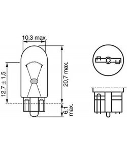 Bosch Coppia di Lampadine Pure Light W5W per Auto - 12V 5W