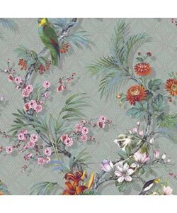 DUTCH WALLCOVERINGS Carta da Parati Tropical Grigio