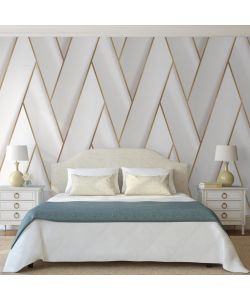 DUTCH WALLCOVERINGS Carta da Parati Geometric Bianco e Oro