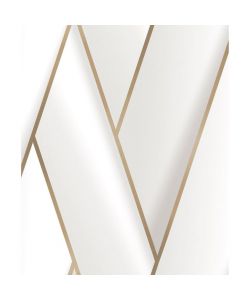 DUTCH WALLCOVERINGS Carta da Parati Geometric Bianco e Oro