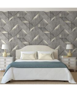 DUTCH WALLCOVERINGS Carta da Parati Onyx Grigio Scuro