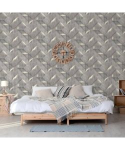 DUTCH WALLCOVERINGS Carta da Parati Onyx Grigio Scuro