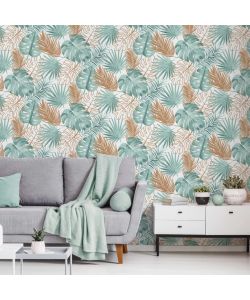 DUTCH WALLCOVERINGS Carta da Parati Motivo Foglie di Monstera Verde