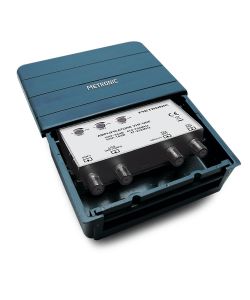 Metronic Amplificatore TV Nero 2 ingressi UHF VHF guadagno regolabile