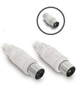 Metronic Prolunga TV Coassiale Bianco 9.52 mm con Adattatore 5m