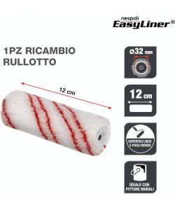 Nespoli Ricambio Rullo Pittura 12cm EasyLiner per Rifiniture Precise
