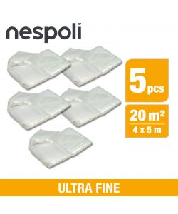 Nespoli Set 5 Teli Protezione Trasparenti 4x5m per Mobili e Pavimenti
