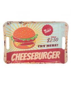 Vassoio Melamina Maniglie Cheesburger Cm 41X28 Kb8