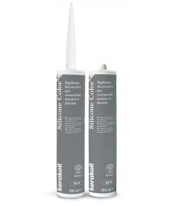 Kerakoll Silicone Color KK8 - Sigillante siliconico Grigio 310ml - Impermeabile e resistente per ceramiche e piscine