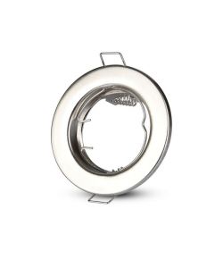 Portafaretto LED da Incasso Rotondo GU10 e GU5.3 (MR16) Colore Nichel Satinato (Box 2 Pezzi)